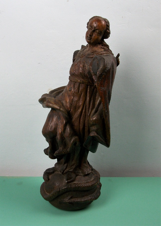 Italian Carved Oak Statue of the Virgin Mary Madonna Immaculate Conception (14).JPG
